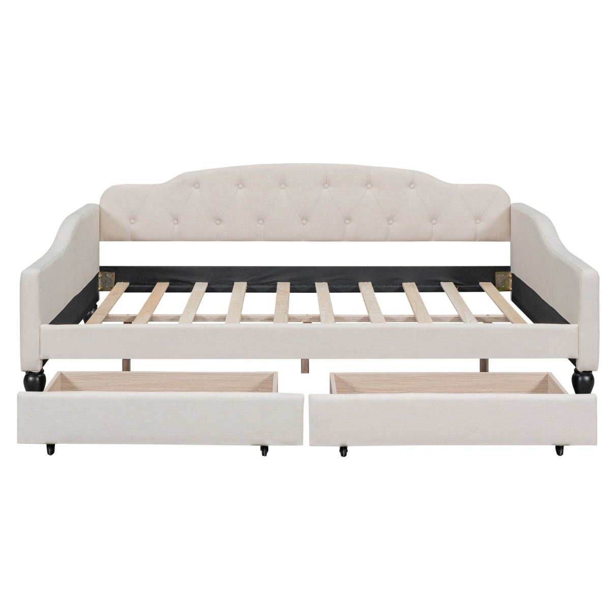 Upholstered Tufted Daybed With Drawers - Sleep Galleria