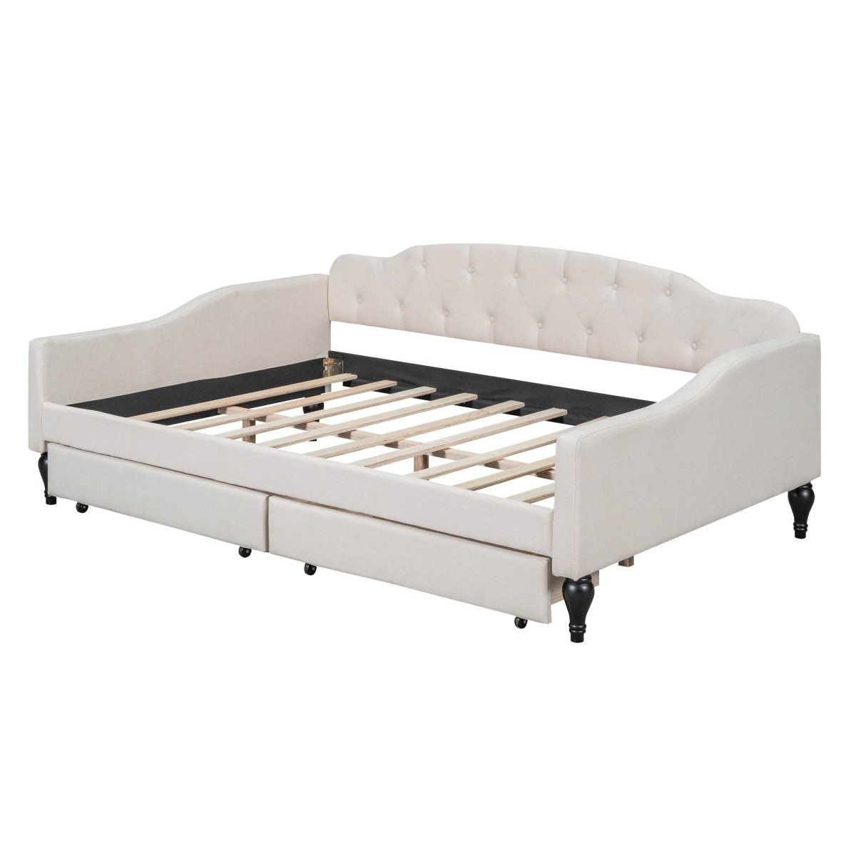 Upholstered Tufted Daybed With Drawers - Sleep Galleria