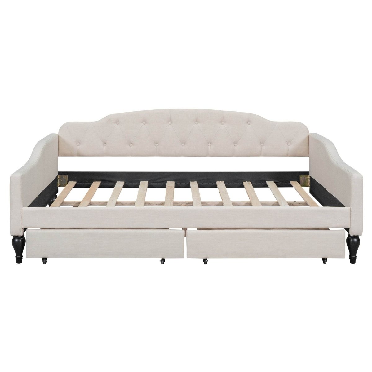 Upholstered Tufted Daybed With Drawers - Sleep Galleria