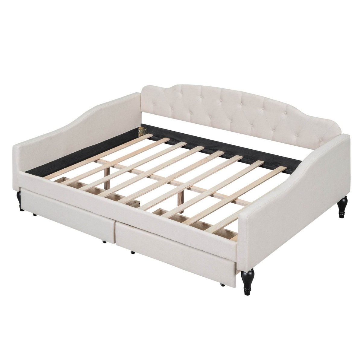 Upholstered Tufted Daybed With Drawers - Sleep Galleria