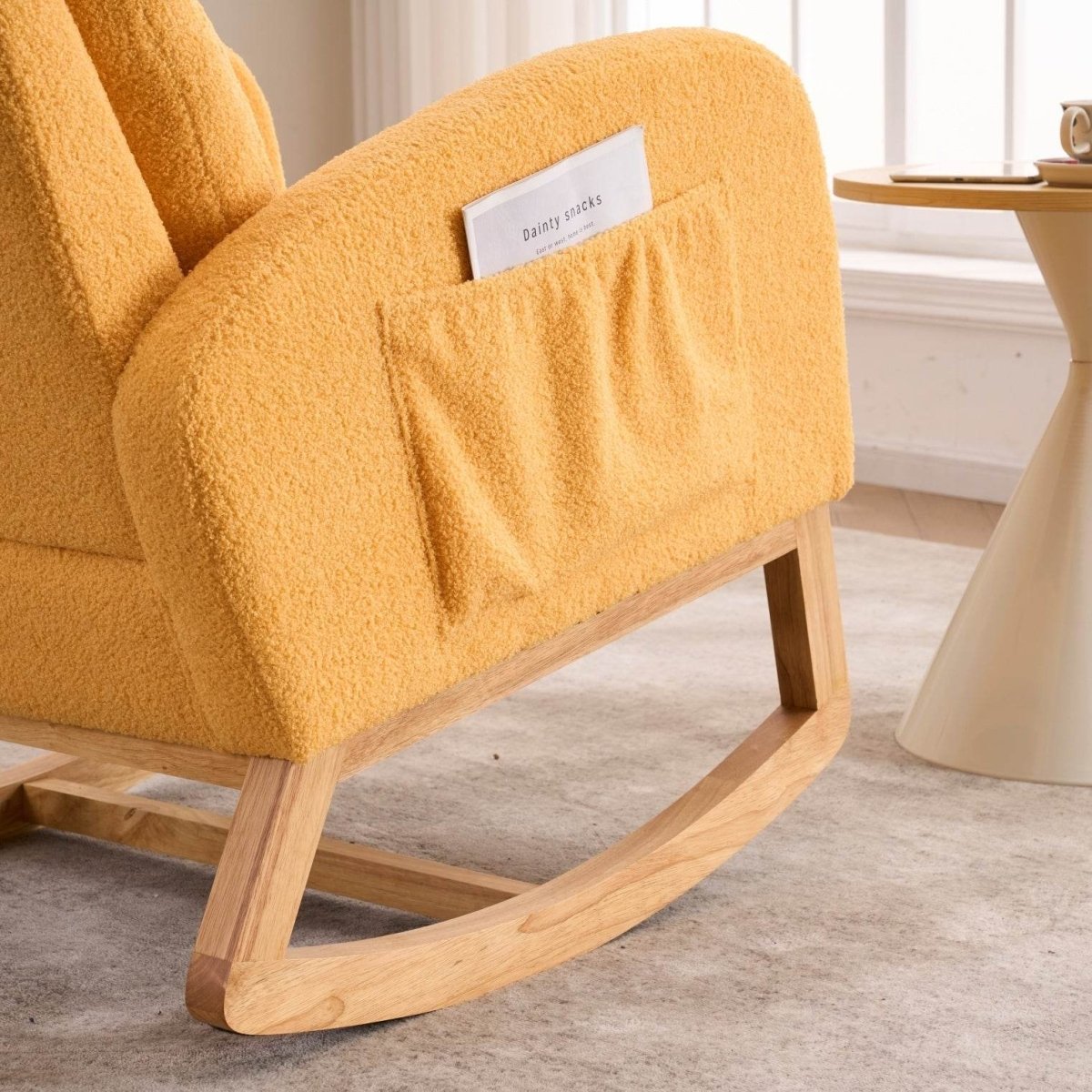 Upholstered Yellow Rocking Chair With Footrest - Omega Lifestyles