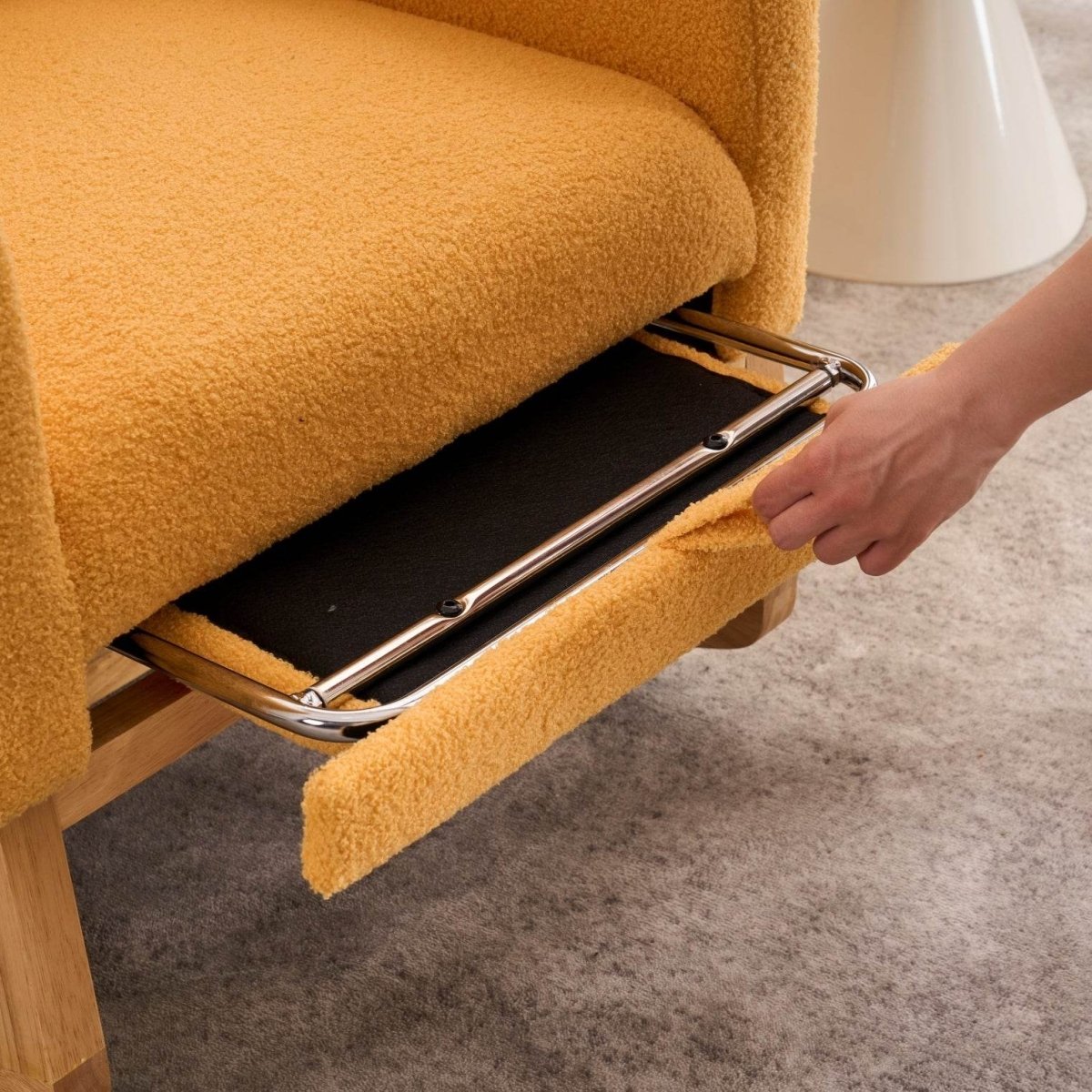 Upholstered Yellow Rocking Chair With Footrest - Omega Lifestyles