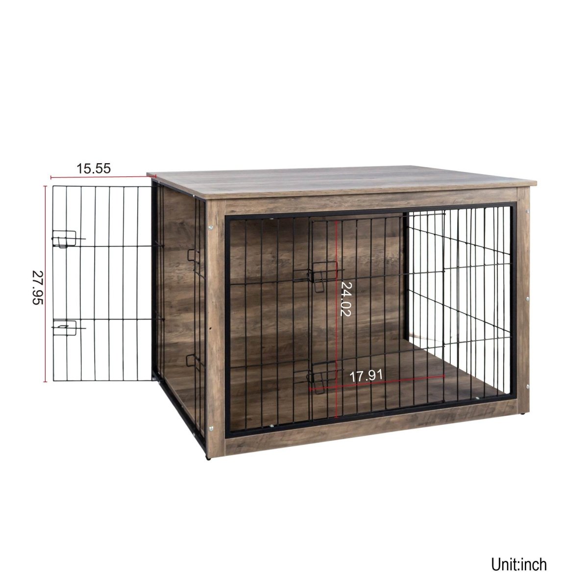 Wooden Dog Crate Furniture With Double Doors - Sleep Galleria