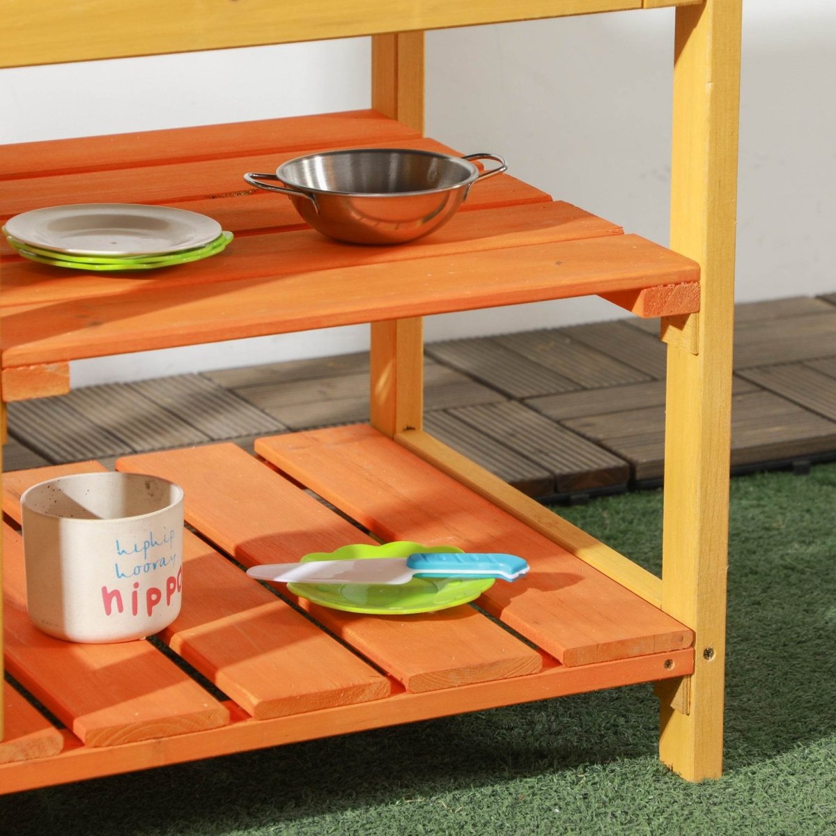 Wooden Outdoor Mud Kitchen Playset With Sink Faucet - Zenvia - Omega Lifestyles