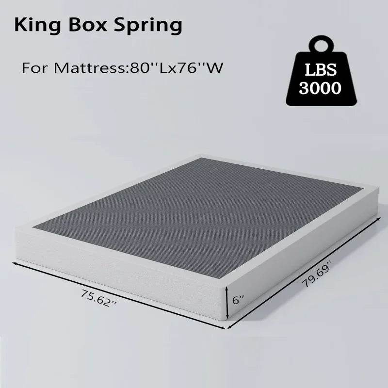 Heavy Duty 6 Inch Metal Box Spring Bed Base - Omega Lifestyles