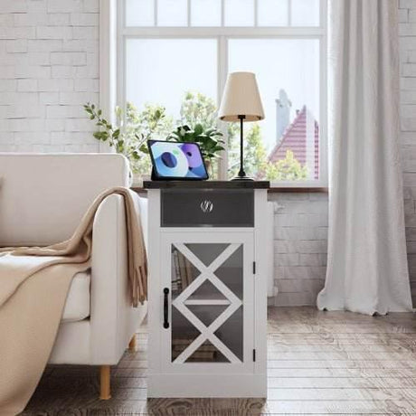 Wooden Charging Nightstands - Omega Lifestyles
