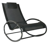 Outdoor Steel Rocking Pool Lounger With Pillow