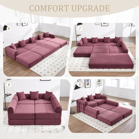 Convertible Corduroy Folding Memory Foam Sofa Bed - Omega Lifestyles