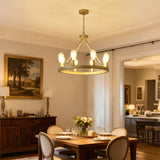 Gold Farmhouse Wagon Wheel 8-Light Ceiling Chandelier