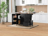 Farmhouse Kitchen Island Cart With Power Outlet - Omega Lifestyles