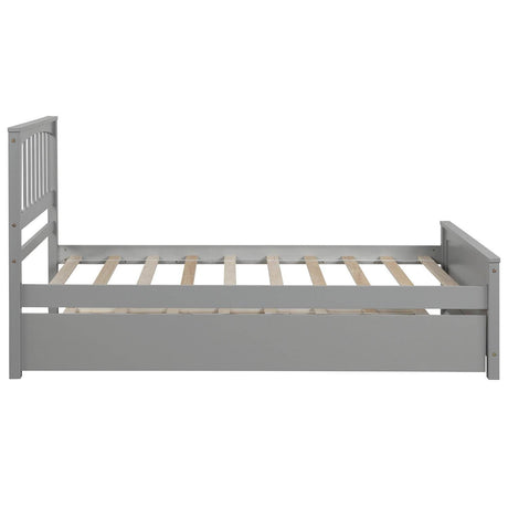 Twin Solid Wood Platform Bed With Trundle - Omega Lifestyles