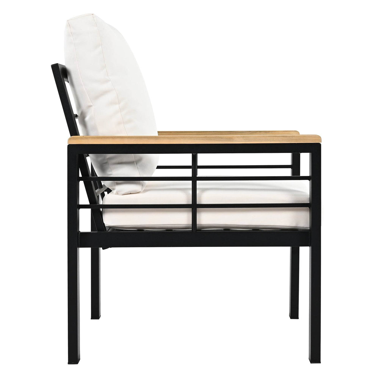 5-Piece Acacia Wood Iron Frame Patio Furniture Set - Omega Lifestyles