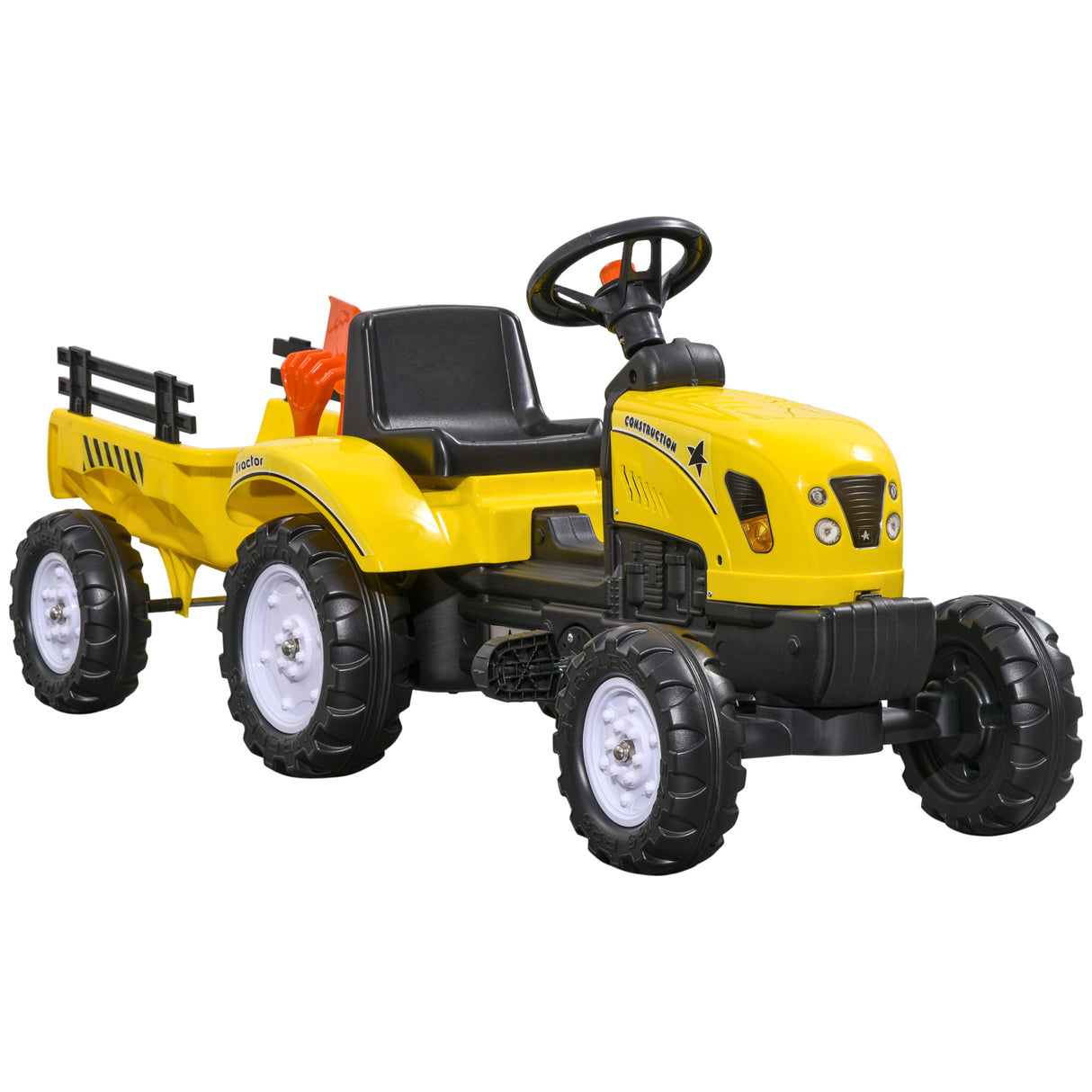 Manual Ride-On Kids Farm Tractor With Trailer and Tools