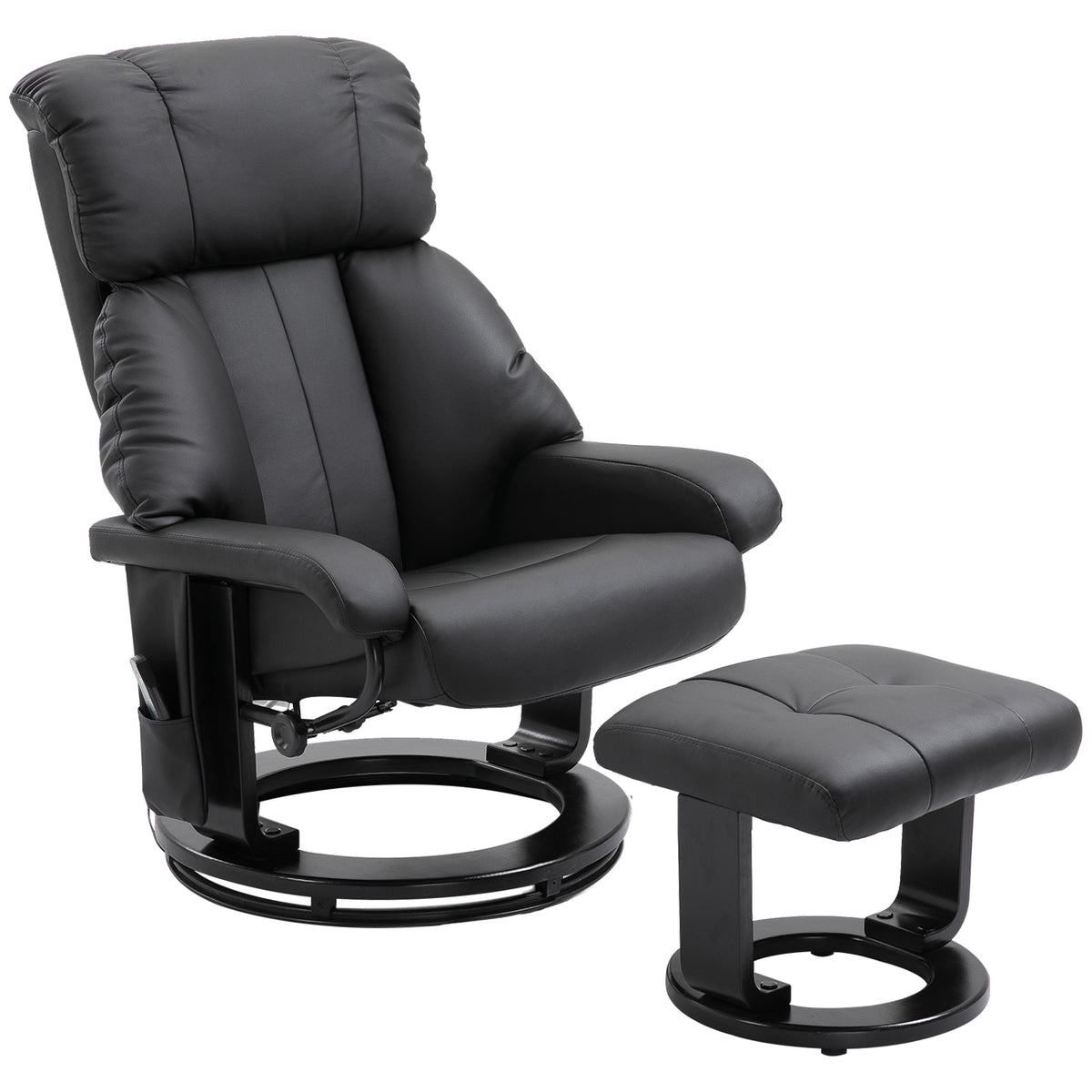 PU Leather Vibration Massage Recliner Chair With Ottoman