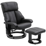 PU Leather Vibration Massage Recliner Chair With Ottoman