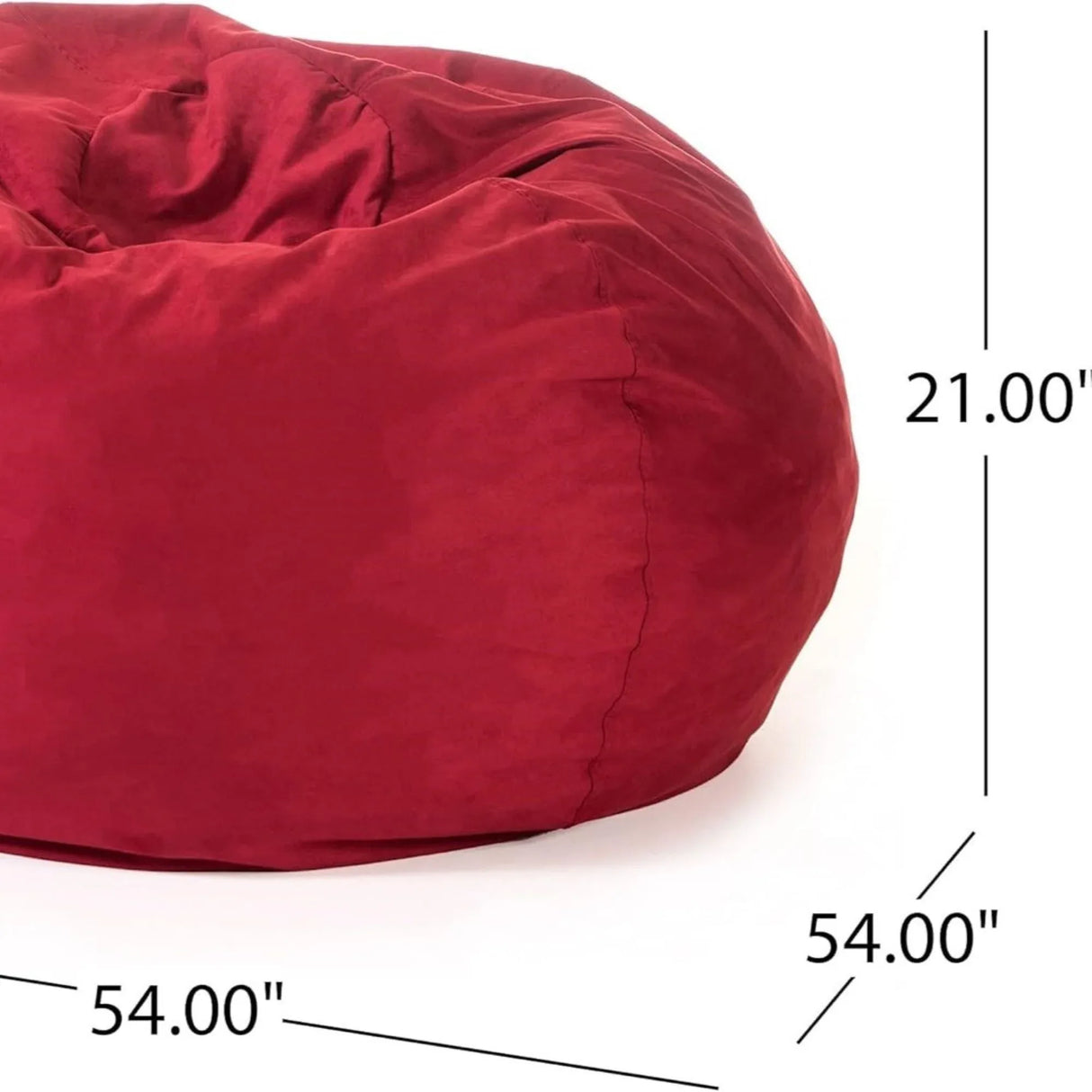 Large Red Microsuede High-Density Shredded Foam Bean Bag Chair - Omega Lifestyles