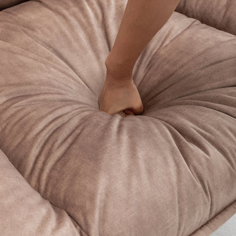 Modern Soft Velvet Swivel Gliding Recliner Chair With Phone Holder - Omega Lifestyles