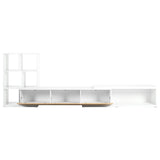Adjustable Extendable White MDF TV Stand With Storage - Sleep Galleria