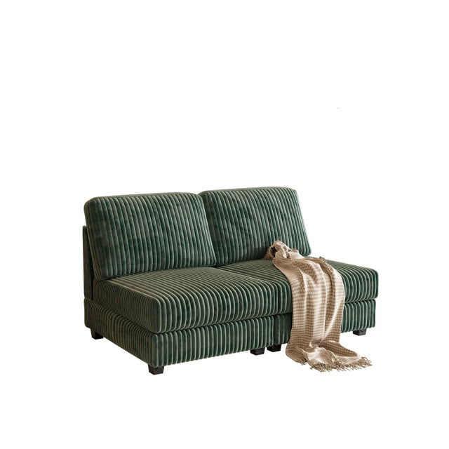 Double-Seater Corduroy Fabric Wood Frame Sofa - Omega Lifestyles