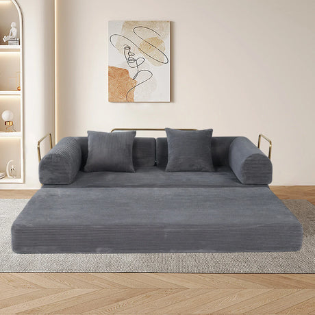 Foldable 3-Seat Soft Memory Foam Sofa Bed With Pillows - Omega Lifestyles
