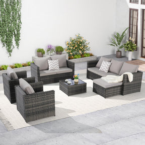 6-Piece Outdoor Rattan Wicker Patio Furniture Set - Omega Lifestyles