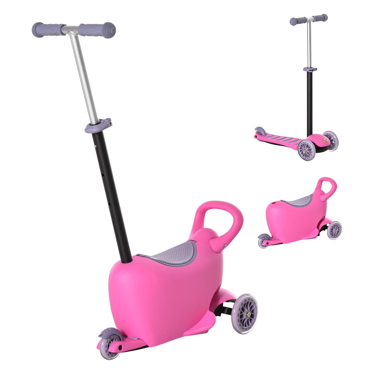 3-in-1 Adjustable Handlebar Kids Ride On Scooter