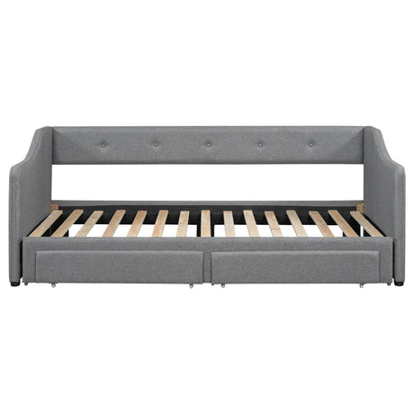 Twin XL Upholstered Daybed With Two Storage Drawers - Omega Lifestyles