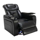 Power Reclining PU Leather Home Theater Recliner Chair - Omega Lifestyles