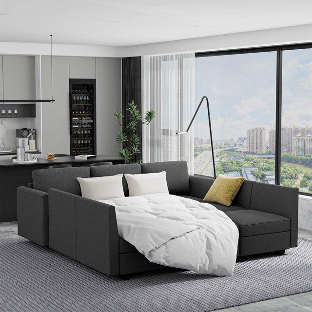 Modular 7-Seater U-Shaped Memory Foam Sectional Sofa - Omega Lifestyles