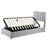 Twin Upholstered Platform Bed With Hydraulic Storage - Omega Lifestyles