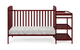 Solid Wood Cherry Crib With Attached Changing Table - Omega Lifestyles