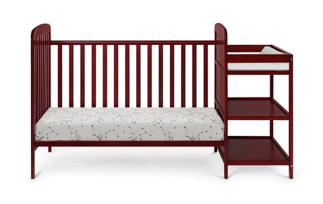 Solid Wood Cherry Crib With Attached Changing Table - Omega Lifestyles