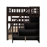 Full-Over-Full Solid Wood Stairway Bunk Bed With Storage - Omega Lifestyles