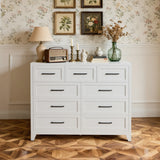 9-Drawer White Metal Tall Dresser With Smooth Drawers - Omega Lifestyles