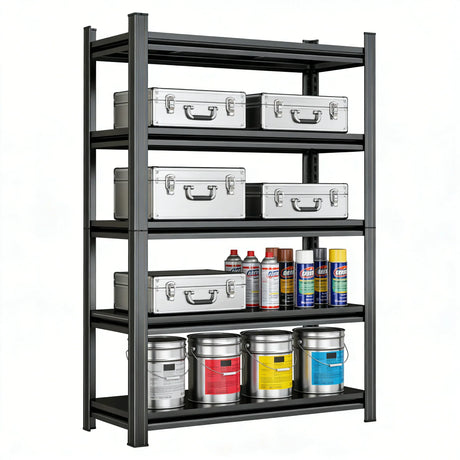 5-Tier Adjustable Metal Storage Shelving Unit - Omega Lifestyles