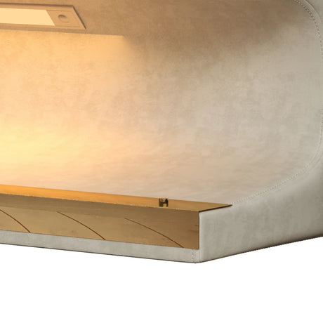 Modern Beige Faux Leather Upholstered Entryway Bench With LED Light - Omega Lifestyles