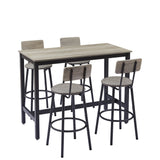 Bar Table Set With 4 PU Upholstered Soft Seat Stools - Omega Lifestyles