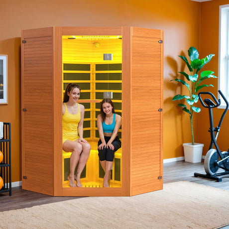 Far Infrared Wood Home Sauna With Bluetooth Speaker - Omega Lifestyles