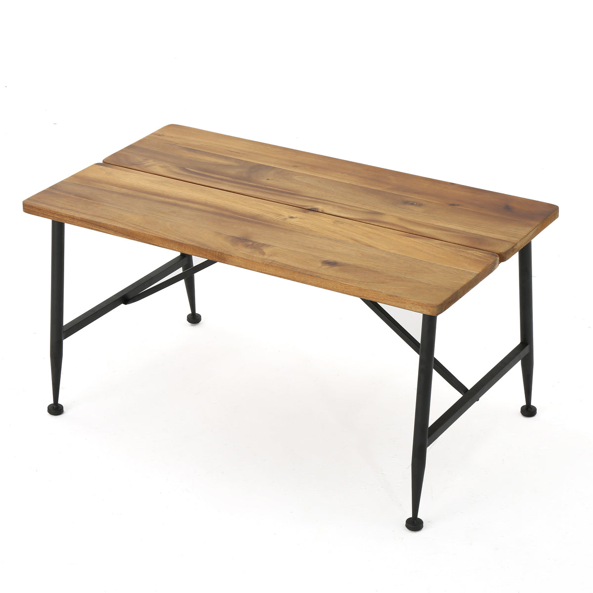 Industrial Acacia Wood Outdoor Rectangle Coffee Table