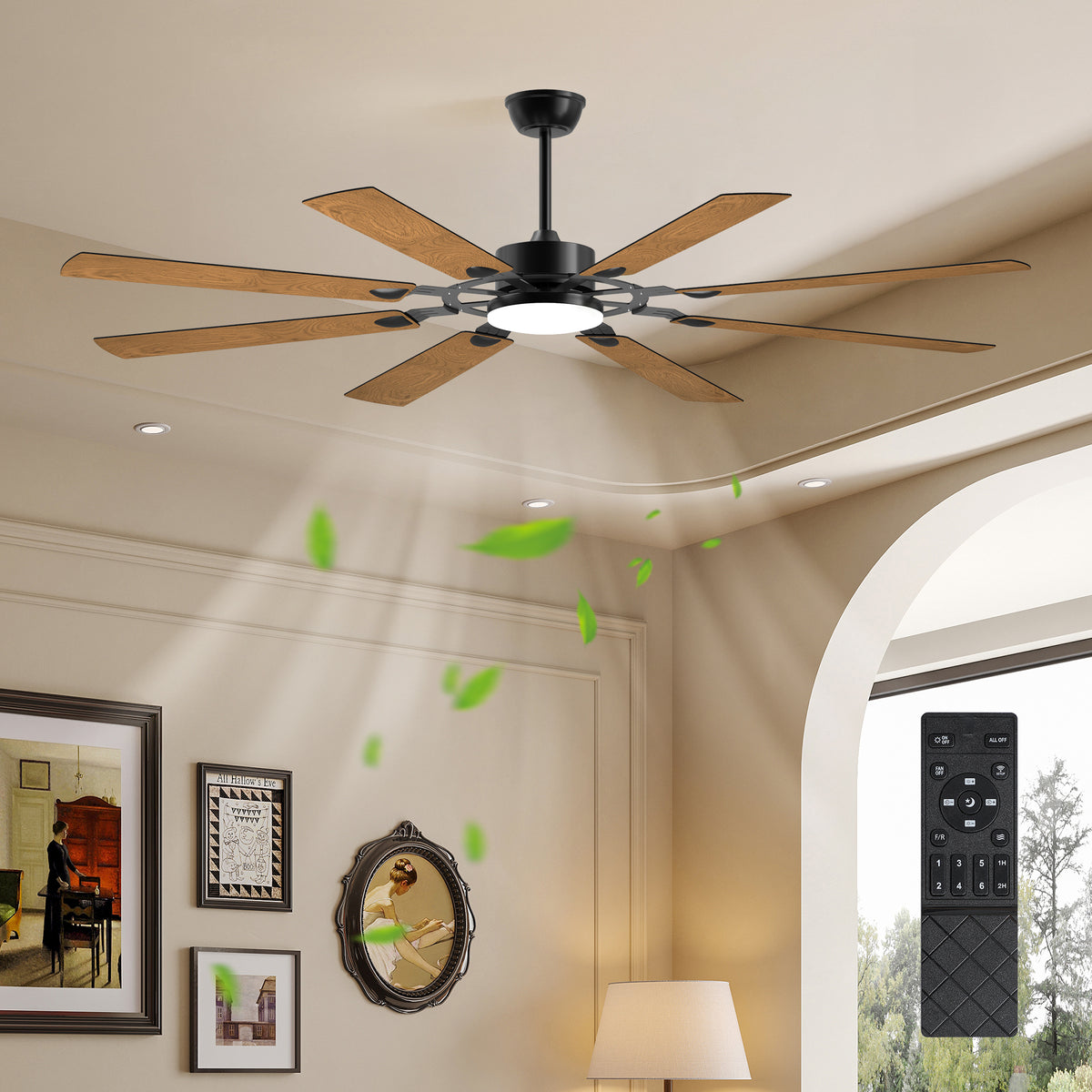 72-Inch 8-Blade Whisper-Quiet DC Motor Ceiling Fan