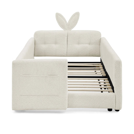 Twin Boucle Upholstered Platform Bed Frame With Storage - Omega Lifestyles