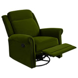 Modern Velvet Adjustable Backrest Swivel Recliner Chair - Omega Lifestyles