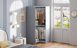 Polygon Corner Space-Saving Gray Particle Board Wardrobe - Omega Lifestyles