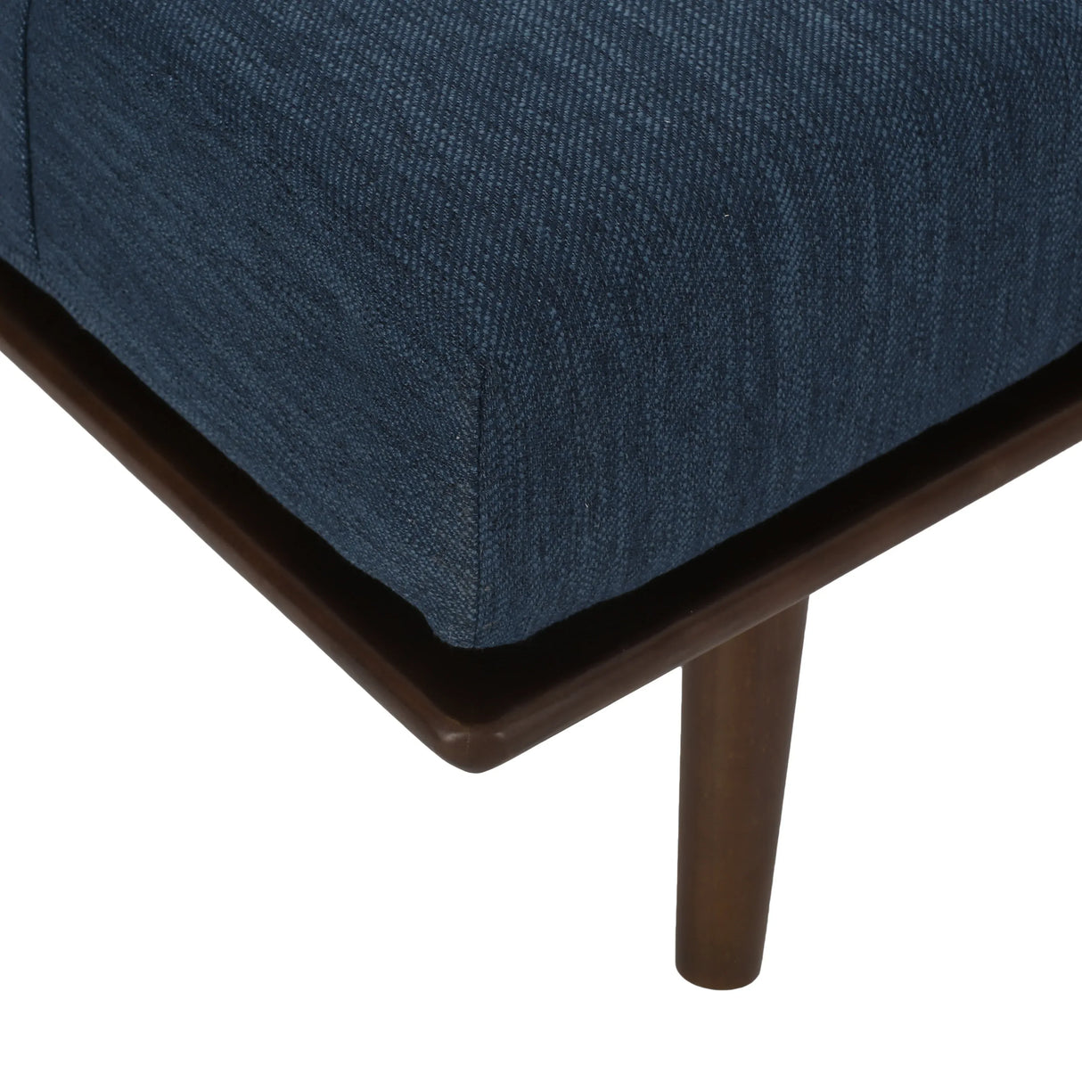 Mid-Century Button-Tufted Fabric Chaise Lounge With Bolster Pillow - Omega Lifestyles