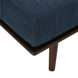 Mid-Century Button-Tufted Fabric Chaise Lounge With Bolster Pillow - Omega Lifestyles