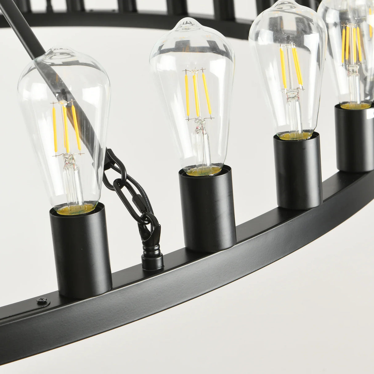 Matte Black Wagon Wheel 30-Light Metal Chandelier - Omega Lifestyles