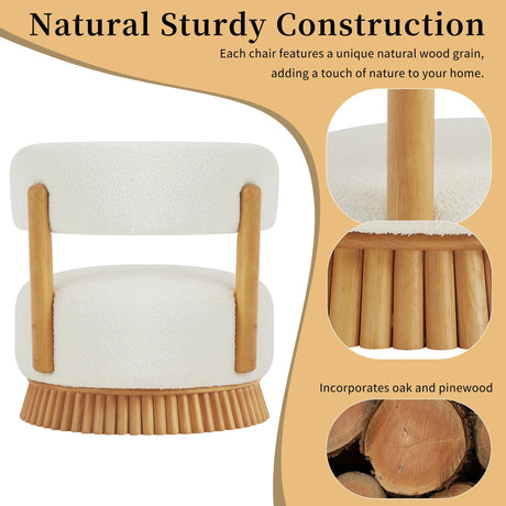 Modern Farmhouse Beige Bouclé Upholstered Accent Chair - Omega Lifestyles