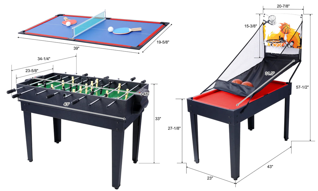 5-in-1 Convertible Indoor Sports Game Table with Accessories - Omega Lifestyles