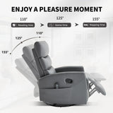 Heat Massage Faux Leather Swivel Rocking Recliner Chair - Omega Lifestyles