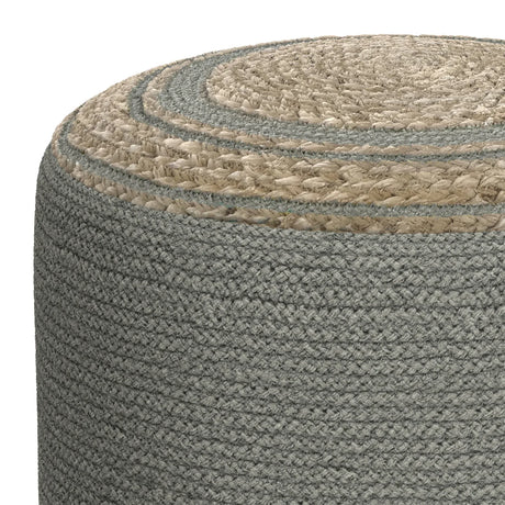 Round Braided Cotton Jute Pouf Accent Stool - Omega Lifestyles